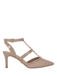 Carvela Samba Studded Stiletto Heel Court Shoes, Taupe/Gold