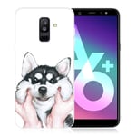 Samsung Galaxy A6 Plus (2018)Kuviollinen Printattu Pehmeä Muovinen Takasuoja Kuori - Husky Koira Monivärinen