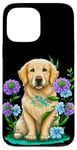 Coque pour iPhone 13 Pro Max Golden Retriever Dog Floral Mama Golden Retriever Dad