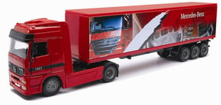 CAMION 1/43ème MERCEDES BENZ ROUGE AVEC REMORQUE CONTAINER