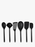 John Lewis Silicone Kitchen Utensils, Set of 6, Black