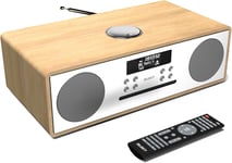 DAB+ Radio & CD Player | Compact Wooden Hi-Fi Music System | Bluetooth Digital H