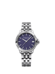 Raymond Weil Women's Tango 30 Frosted Date Bracelet Strap Watch, Silver/Purple