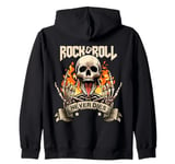 Rock And Roll Never Die Vintage Retro Rock&Roll Rock Concert Zip Hoodie