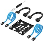 SABRENT Cadre de Montage pour Les Disques Durs 2X 2,5 pouces SSD sur Adaptateur 3,5", Caddies kit de montage 3.5" pour disque dur ou 2 SSD de 2.5", SATA et câbles d’alimentation inclus (BK-HDCC)