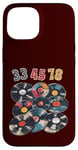 Coque pour iPhone 15 Disque vinyle rétro 33 45 78 tr/min DJ ou amateur de musique