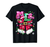 Mr and Mrs Claus Couple Leopard Santa Retro Christmas Lights T-Shirt