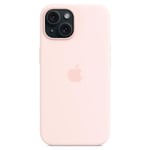 iPhone 15-fodral Kompatibelt med MagSafe Repskyddande Silikon Telefonfodral - Rosa