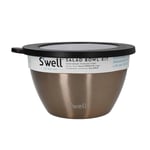 S'well Saladier set, Pyrite, 1.9L - Boîte à salade avec récipient à condiments et plateau amovible - Anti-fuite et lavable au lave-vaisselle