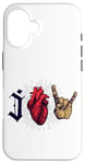 Coque pour iPhone 16 I Love Rock N' Roll Graphic Tee Shirt, Rock And Roll Design