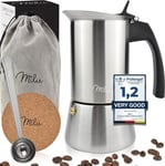 Milu Espresso Maker Induction Hob | 2, 4, 6, 9 Cup| 6 cups (300ml), Black 