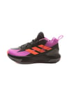 adidas Mixte Cross Em Up Select Mid Trainers Kids Chaussures de Basket-Ball, Core Black/Purple Burst/Impact Orange, 33 EU