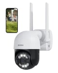 ZOSI C289 2K Pan 355° & Tilt Caméra de Surveillance WiFi, Plug-in Camera IP Alarme Sonore et Lumineuse, Détection Véhicule et Personne, Vision Nocturne Couleur, Audio Bidirectionnel, Accès à Distance