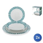 2x Table Services 18 Pieces Wing Grace Green Home