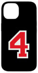 iPhone 14 Jersey Number Uniform #4 Red, Four 4th Case