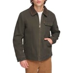 Levi's Men's Workwear Cotton Canvas Corduroy Collar Depot Jacket, Olive, M