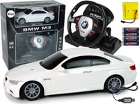 Leantoys Import Leantoys Bmw M3 Fjärrstyrd Bil Vit 2.4G Fjärrstyrd Ratt 1:18 Ljud Ljus