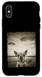 Coque pour iPhone X/XS Chihuahua Chien Selfie Vieux Téléphone Photo Drôle Observation OVNI