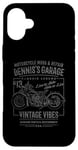 iPhone 16 Plus Dennis's Garage Motorcycle Design for the Name Dennis Case