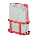 Relaxdays Support pour jerrycan, bidon 10 & 20 L Essence, réserve Carburant, verrouillable, Voiture, Moto, Fer, Rouge