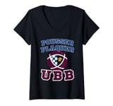 Womens Push, tackle, UBB Bordeaux! rugby in the blood V-Neck T-Shirt