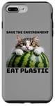 iPhone 7 Plus/8 Plus Save The Environment Eat Plastic Funny Microplastics Cat Case