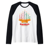 Kinara Seven Candles Principles Of Kwanzaa Happy Kwanzaa Raglan Baseball Tee