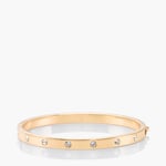 Kate Spade New York Women's Set In Stone Metal Stone Hinged Bangle - Clear/Gold