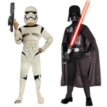 Barnens karnevalkläder Star War Storm Trooper Darth Vader Anakin Skywalker Barn Cosplay Festdräkt Kläder Cape Mask  (FMY) Black M*Star Wars