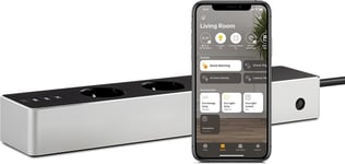 Energy Strip (Apple Home) - Multiprise Connectée Avec Compteur De Consommation, Protection Contre La Foudre, Les Surtensions Et Les Surintensités, Noir