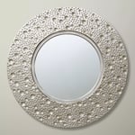 John Lewis Lunar Round Wall Mirror, 59cm, Silver