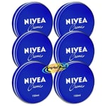 6x Nivea Creme All Purpose Face Body Moisturising Cream for Dry Skin Care 150ml