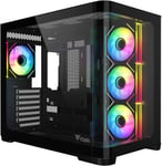 Dark Câbles Curved-Gaming Tower,Atx,4 X 12 Cm Argb Fan,2 X Usb3,Type-C,Side & Front Panel Temp Glass