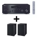 Amplificateur Hi-Fi Yamaha R-N600A Noir + une paire d'enceintes bibliothèque Magnat Monitor S30 Noir