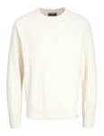 JACK & JONES Men's Jcomason Knit Crew Neck Jumper, Cloud Dancer/Detail: Cyclo 002, L