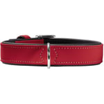 Hunter Collier pour chien Softie en simili cuir - Rouge/Noir - 65