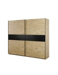 Armoire 250cm pour chambre à coucher avec 2 portes coulissantes collection MORGANE coloris chêne doré