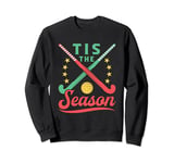 Field Hockey Christmas Tis the Season Cute Player Holiday Sweatshirt