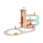 Owl & Fox Garage de Voiture de Jeu en Bois Traditionnel. Jouets en Bois pour garçons et Filles âgés de 3 Ans et Plus, Jeu de rôle interactif et imaginatif, Jouet d'apprentissage Montessori