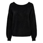 Pull FEMME Only avec manches longues et col rond noir pilou pilou