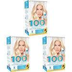 Garnier 100% Ultra Blond Kit de Décoloration Sans Ammoniaque - Éclaircissement Maximum - Effet Anti-Paille (Lot de 3)