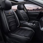 EET Car Non-Slip Leather Seat Cushion Cover Universal Four Seasons 5-Seater Front And Back Seat Protectors - Comfortable And Breathable,Black