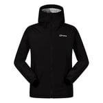 Berghaus Men's Deluge Pro Insulated Waterproof Shell Jacket | Adjustable | Durable Coat | Rain Protection, Black 3.0, XS