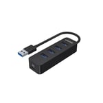 UNITEK USB 3.0 4-Port Hub with USB-A Connector Cable. Includes 4x USB-A Ports, 1x USB-C Power Port 5V 2A. Data Transfer Rate up to 5Gbps. Plug &amp; Play. Black Colour.