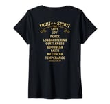 Womens Fruit of the Spirit Love Joy Peace Longsuffering King James V-Neck T-Shirt