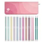 KnitPro Zing Single Pointed Needle Set – 11 x 25cm Single Ended Knitting Pin Pairs Zing Grande Set, Colour Coded for Beginners, Professionals & Gift Set