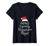 Womens Santas Favorite Didgeridoo Player didgeridoo V-Neck T-Shirt