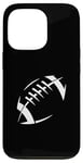 Coque pour iPhone 13 Pro Ligne de balle Silhouette de football américain pour les joueurs et les fans