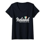 Womens Irish Souvenirs Makes My Heart Skip A Beat I Love Ireland V-Neck T-Shirt