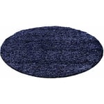 Life - Tapis Rond Shaggy Uni Poils Longs Tapis Salon Chambre (Bleu - 200x200cm)